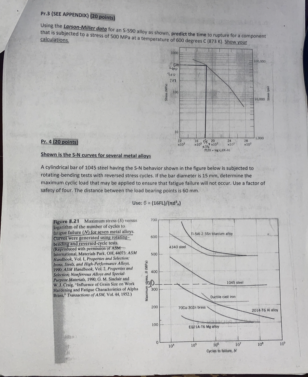 Pr . 3 { SEE APPENDIX } ( 2 0 points ) Using the
