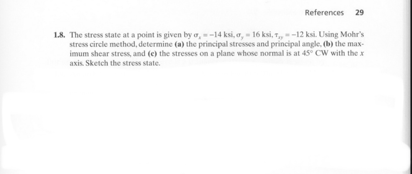 1 . 8 . The stress state at a point is given by x