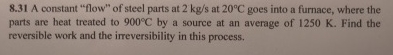8 . 3 1 A constant "flow" of steel parts at 2 k g