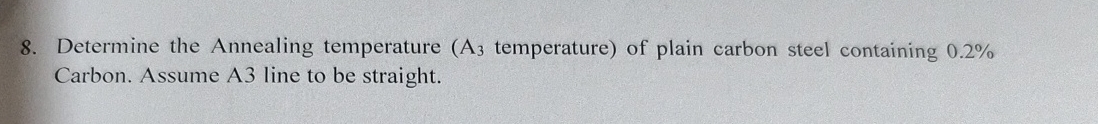 Determine the Annealing temperature ( A 3