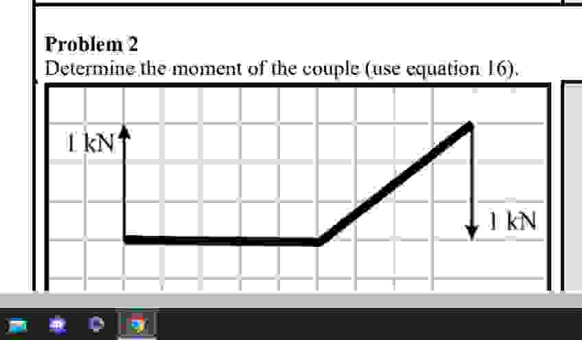 Problem 2 Determine the moment of the couple (