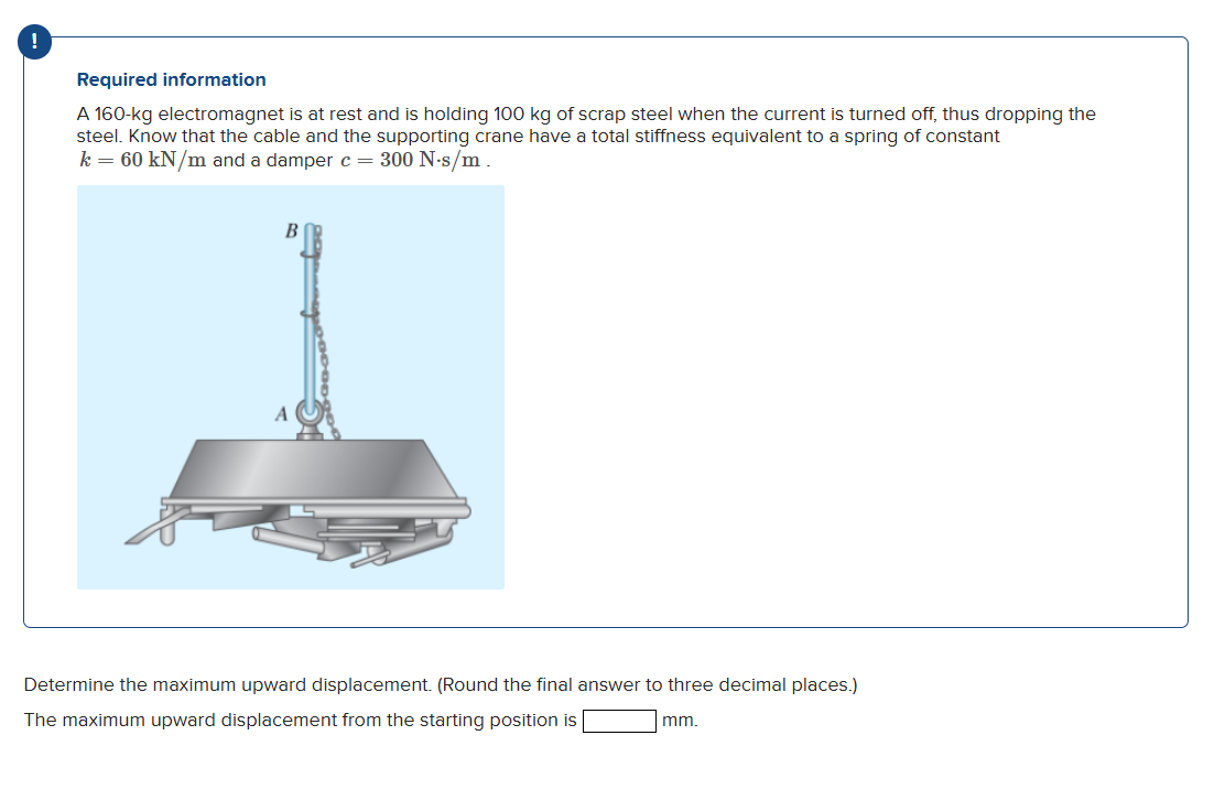 Required information A 1 6 0 - kg electromagnet