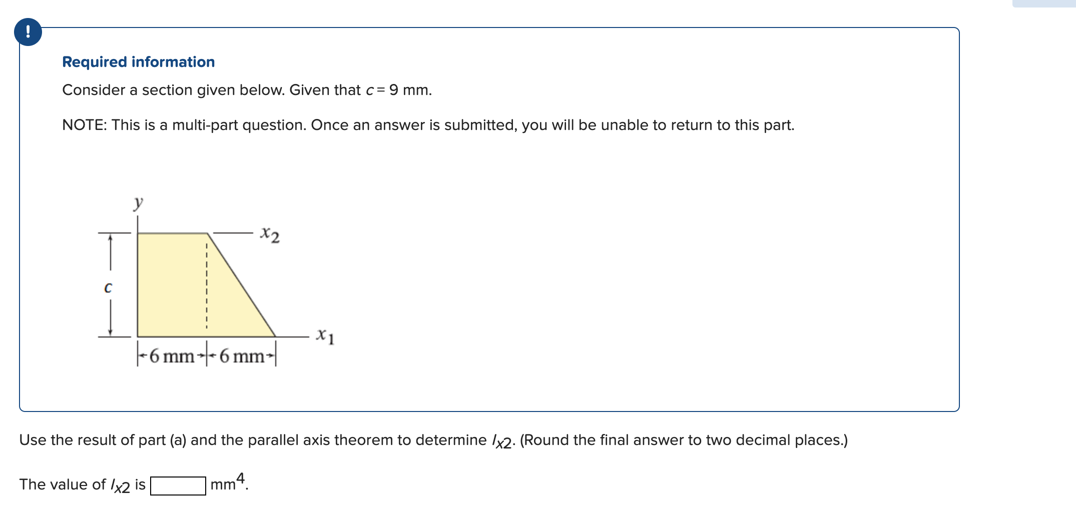 Required information Consider a section given