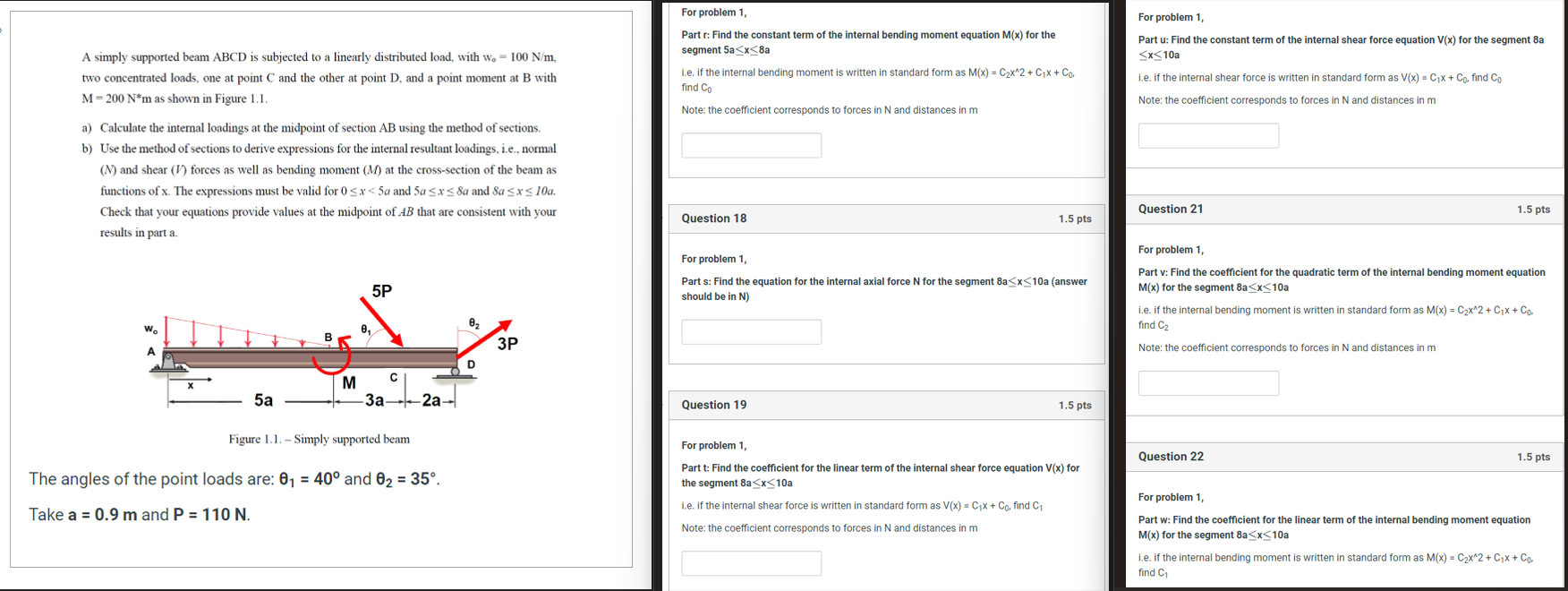 For problem 1 , Part r: Find the constant term of