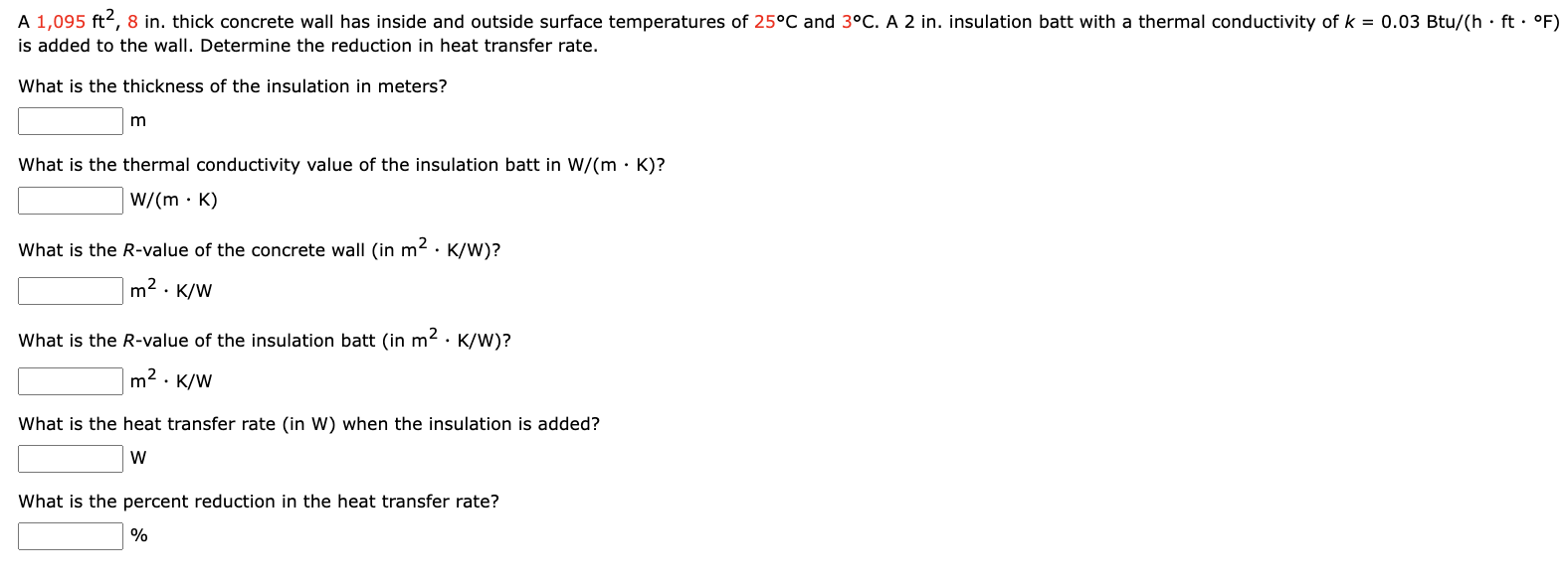 A 1 , 0 9 5 f t 2 , 8 i n . thick concrete wall