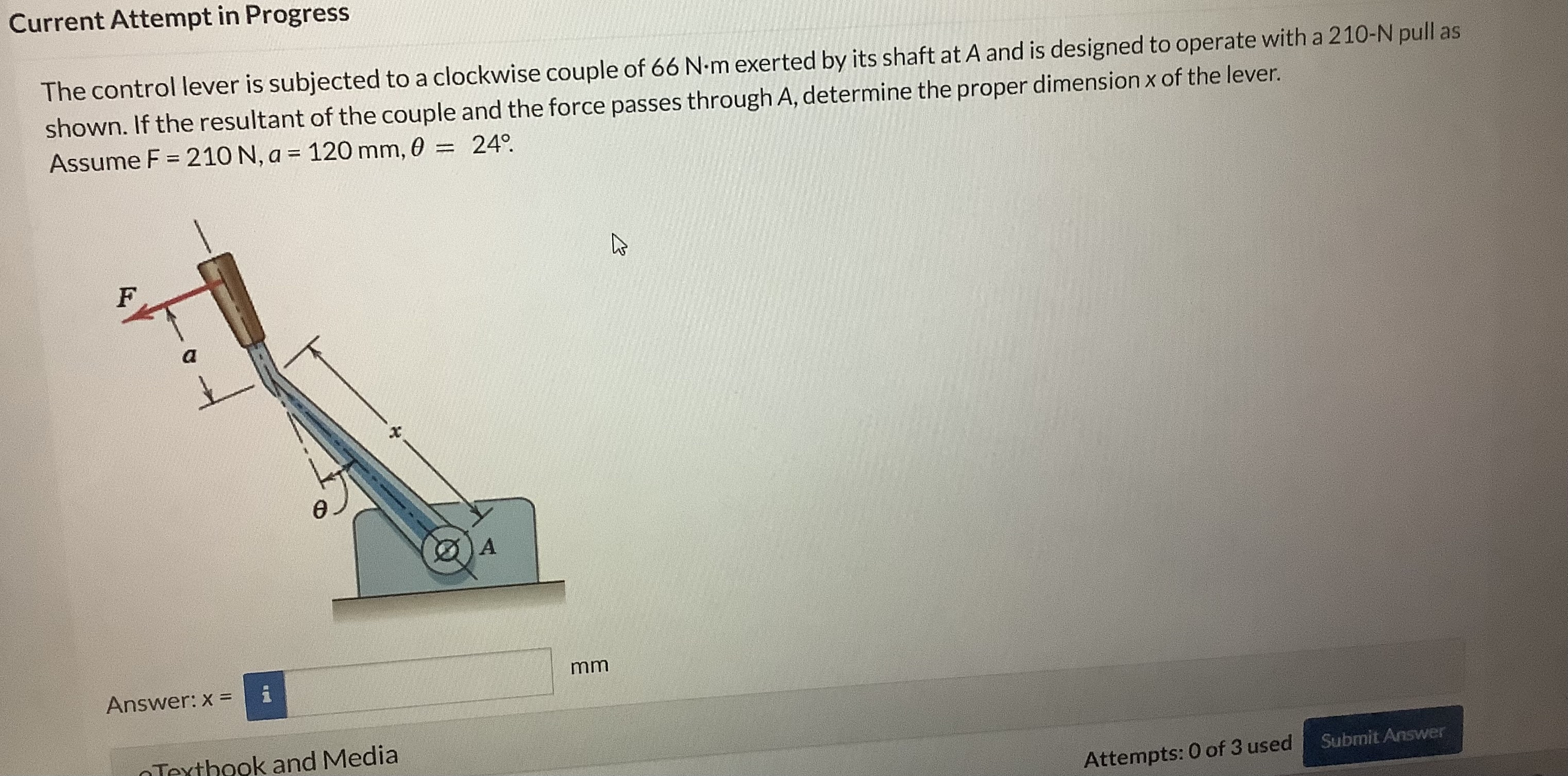 Current Attempt in Progress The control lever is