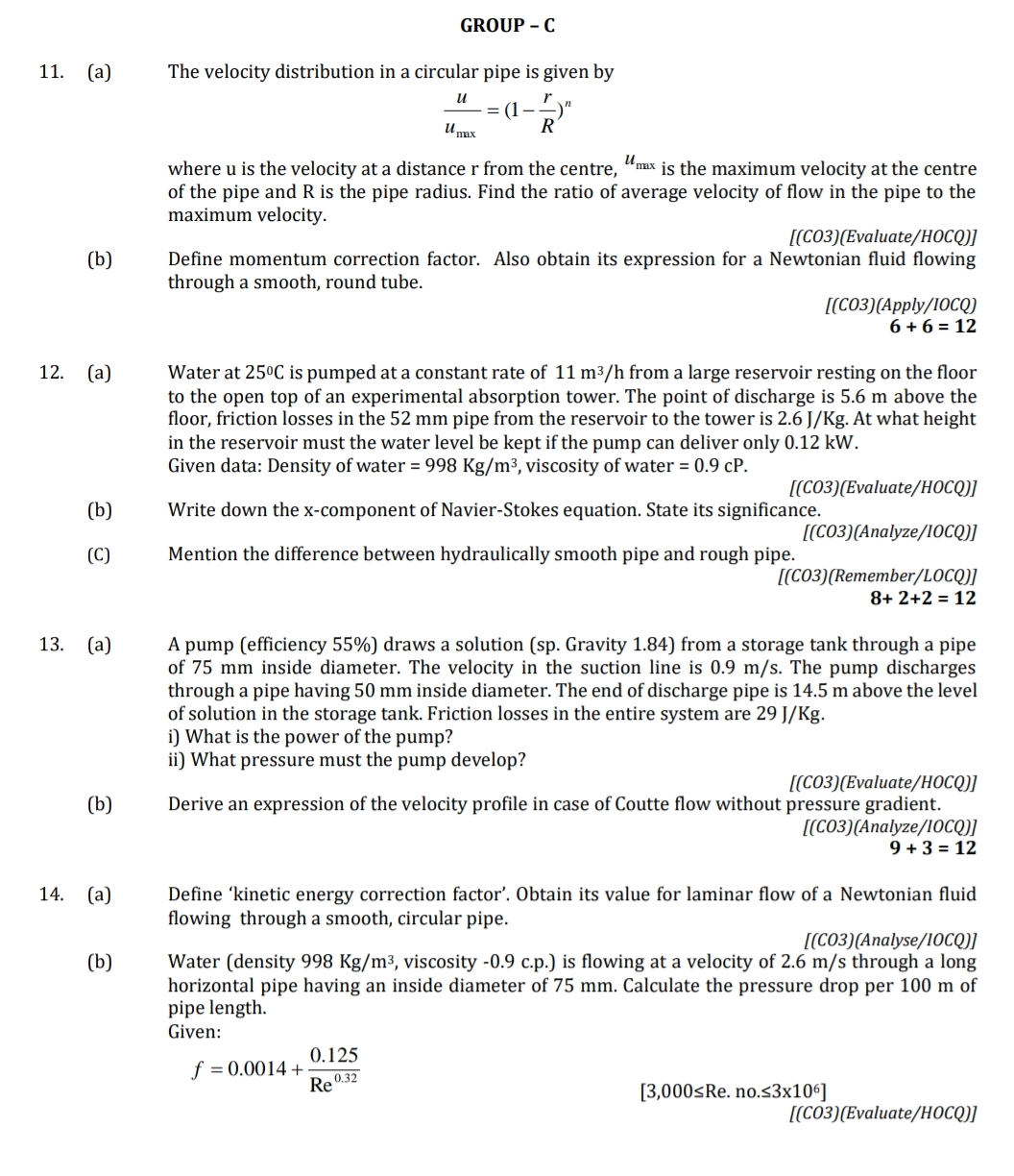 GROUP - C 1 1 . ( a ) The velocity distribution