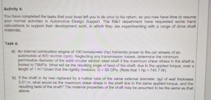 Activity 4 : You have completed the tasks that