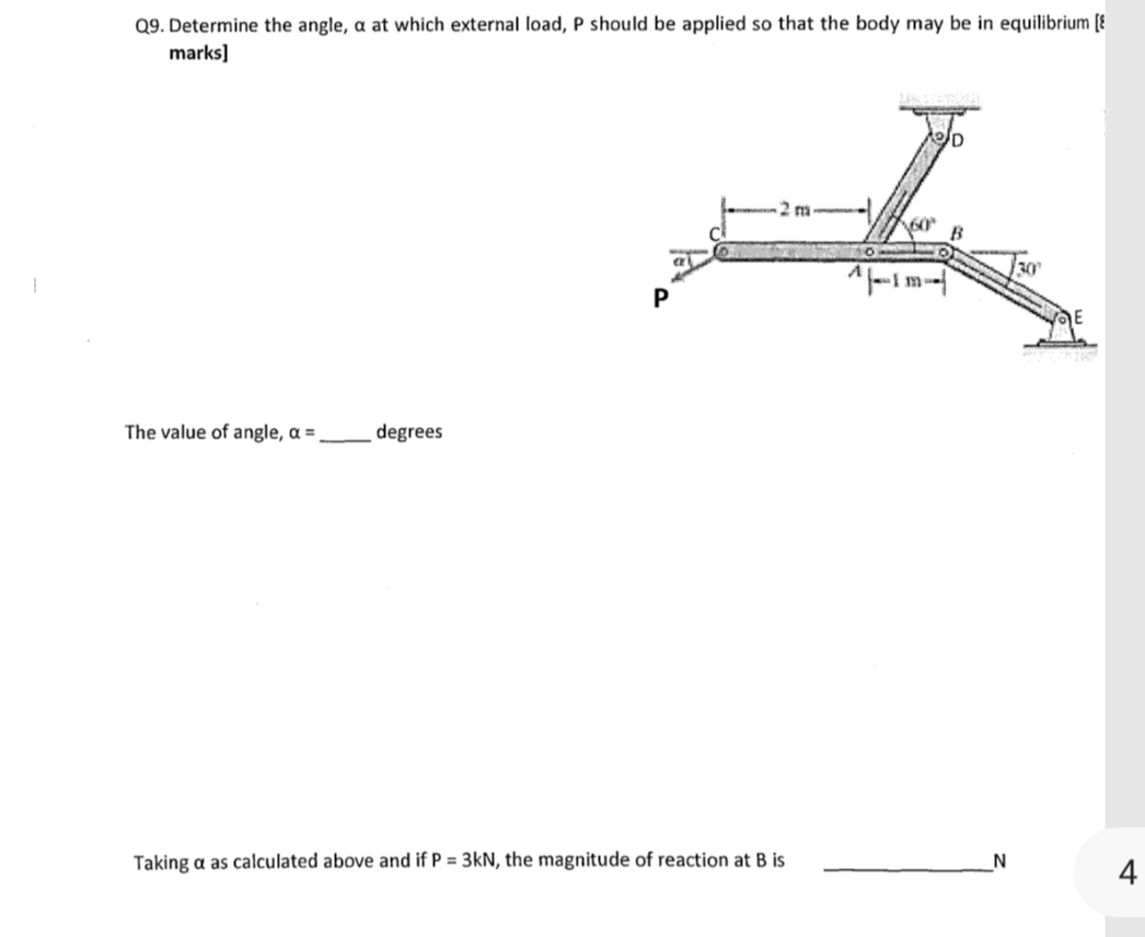 Q 9 . Determine the angle, at which external
