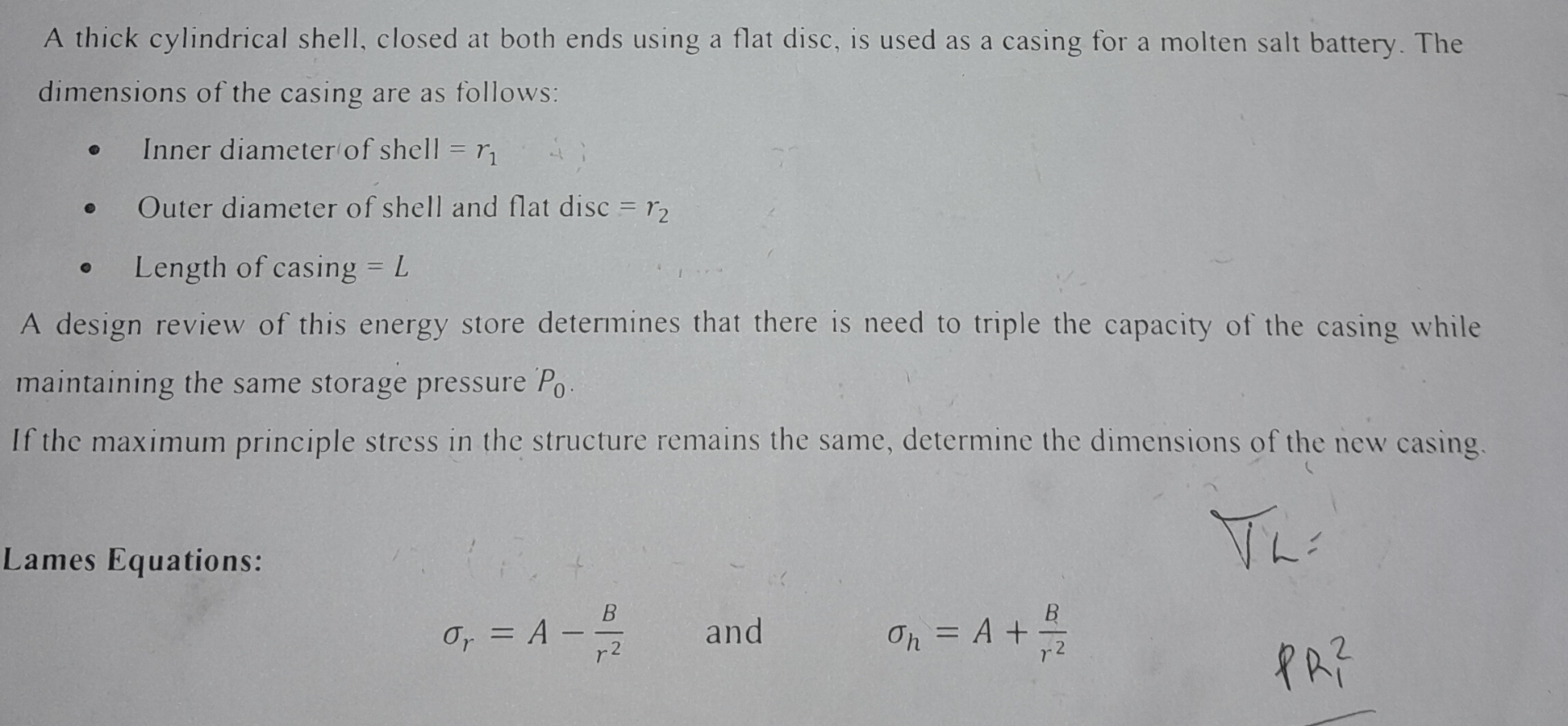 A thick cylindrical shell, closed at both ends