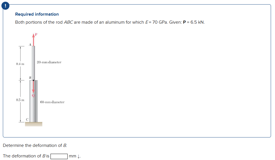 Required information Both portions of the rod ABC