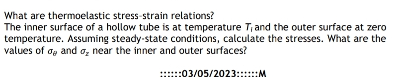 The inner surface of a hollow tube is at