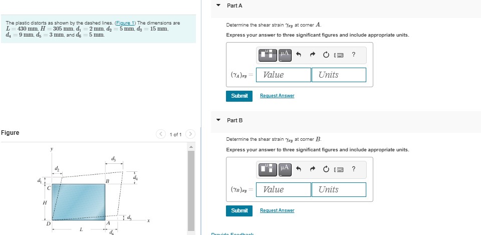Part A The plastic distorts as shown by the