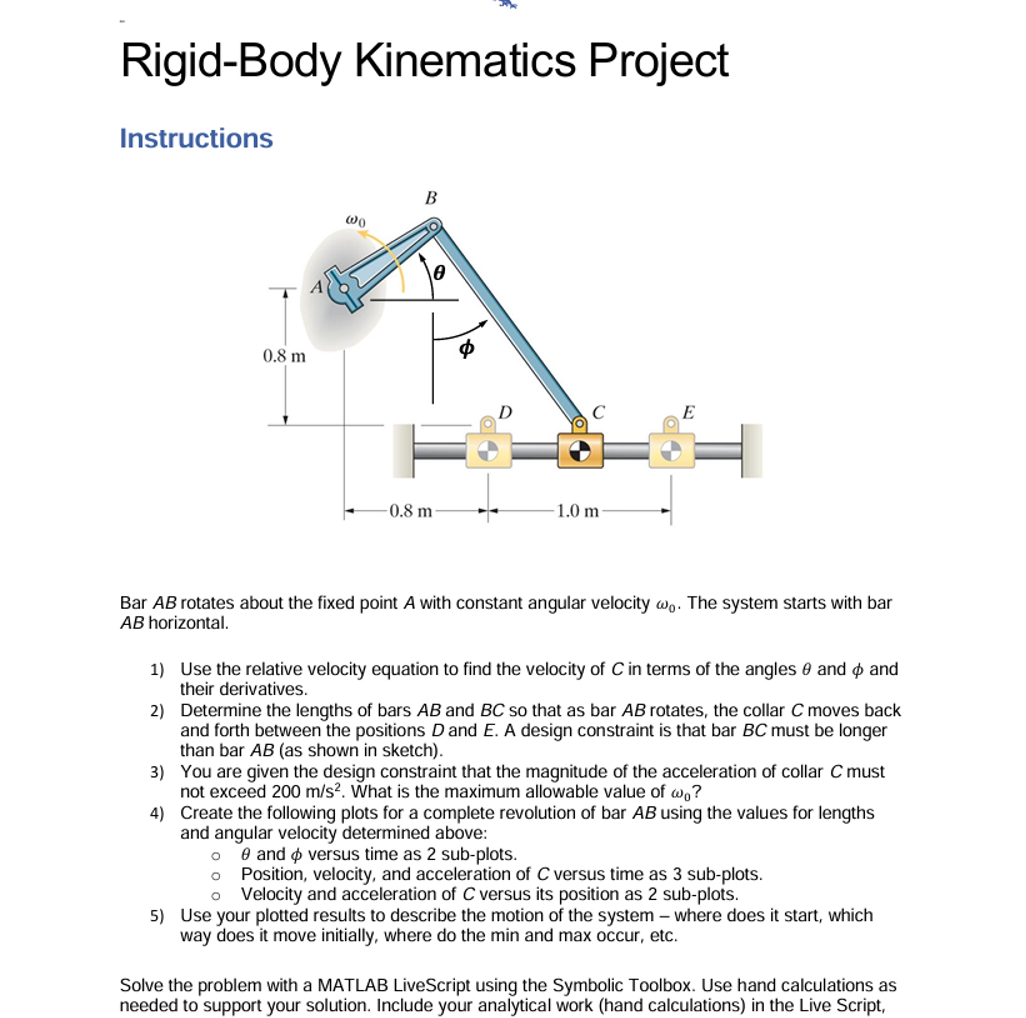 HELP WITH HAND CALCULATIONS. Rigid - Body
