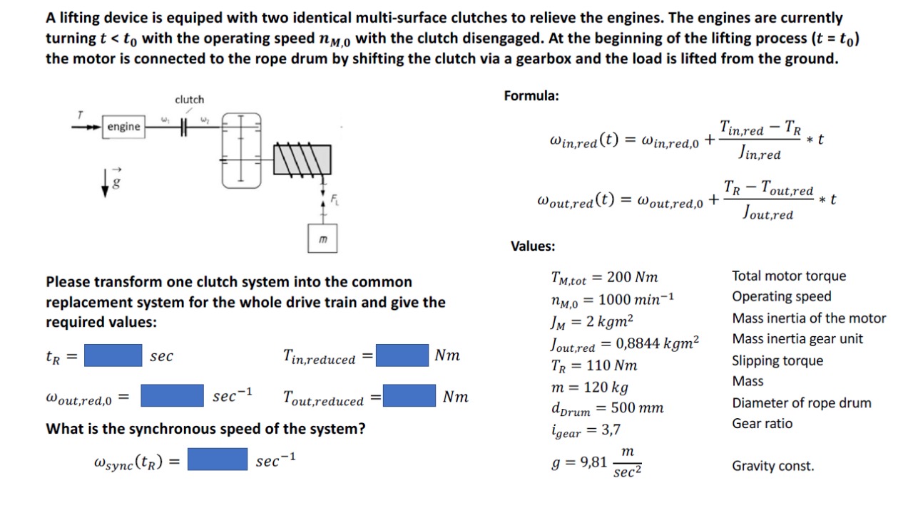 question is in the image. formulas and few values