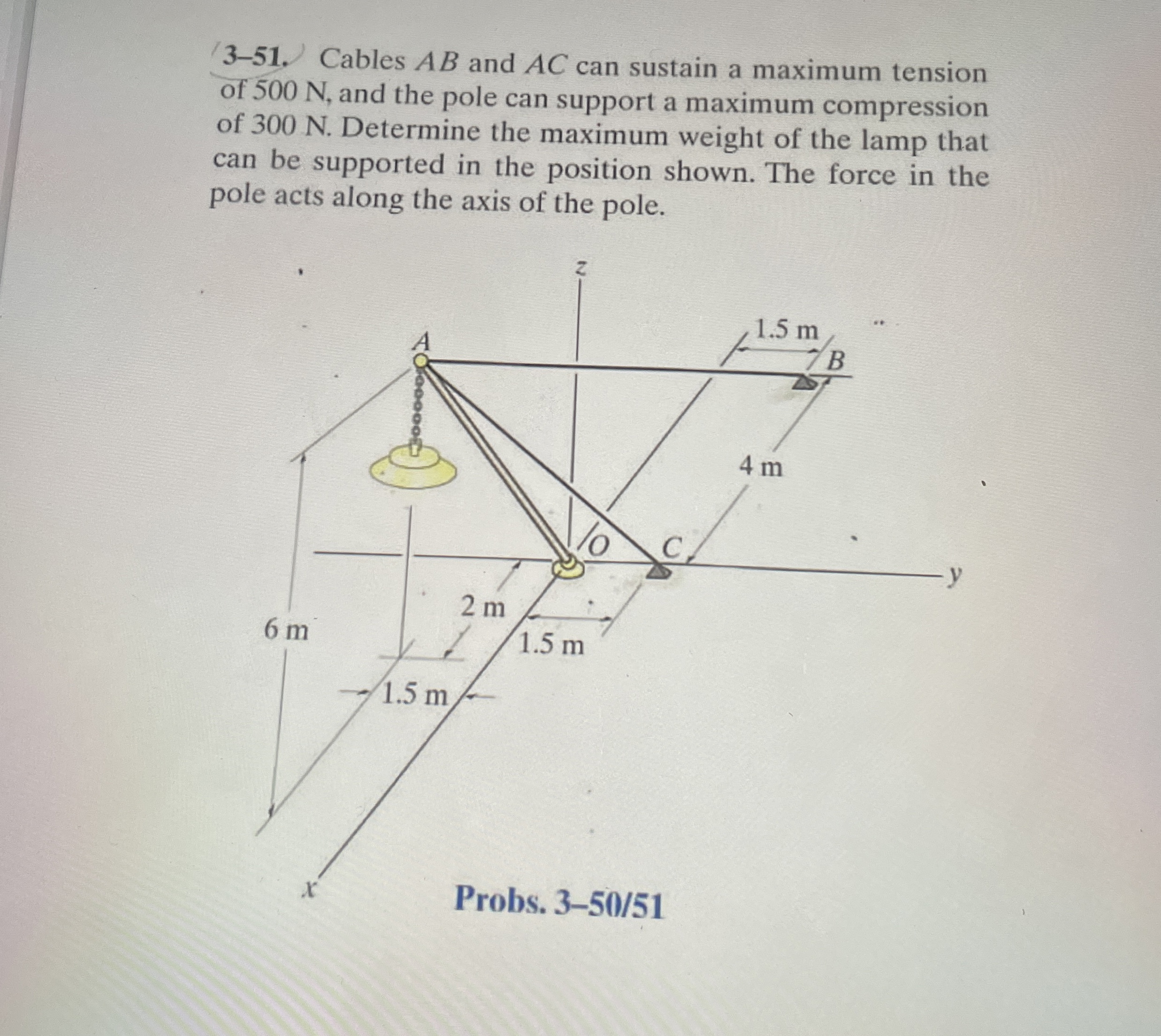 nas l z l r ? 3 - 5 1 . Cables A B and A C can