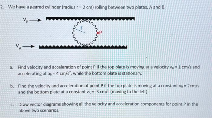 2 . We have a geared cylinder ( radius r = 2 cm )