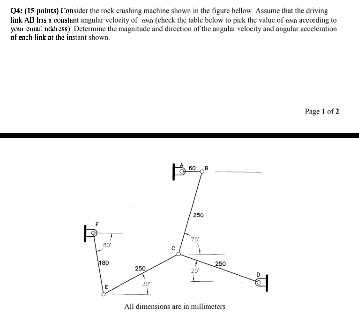 Q 4 : ( 1 5 points ) Consider the rock crushing