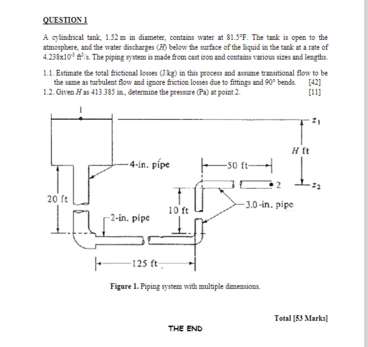 QUESTION 1 A cylindrical tank, 1 . 5 2 m in