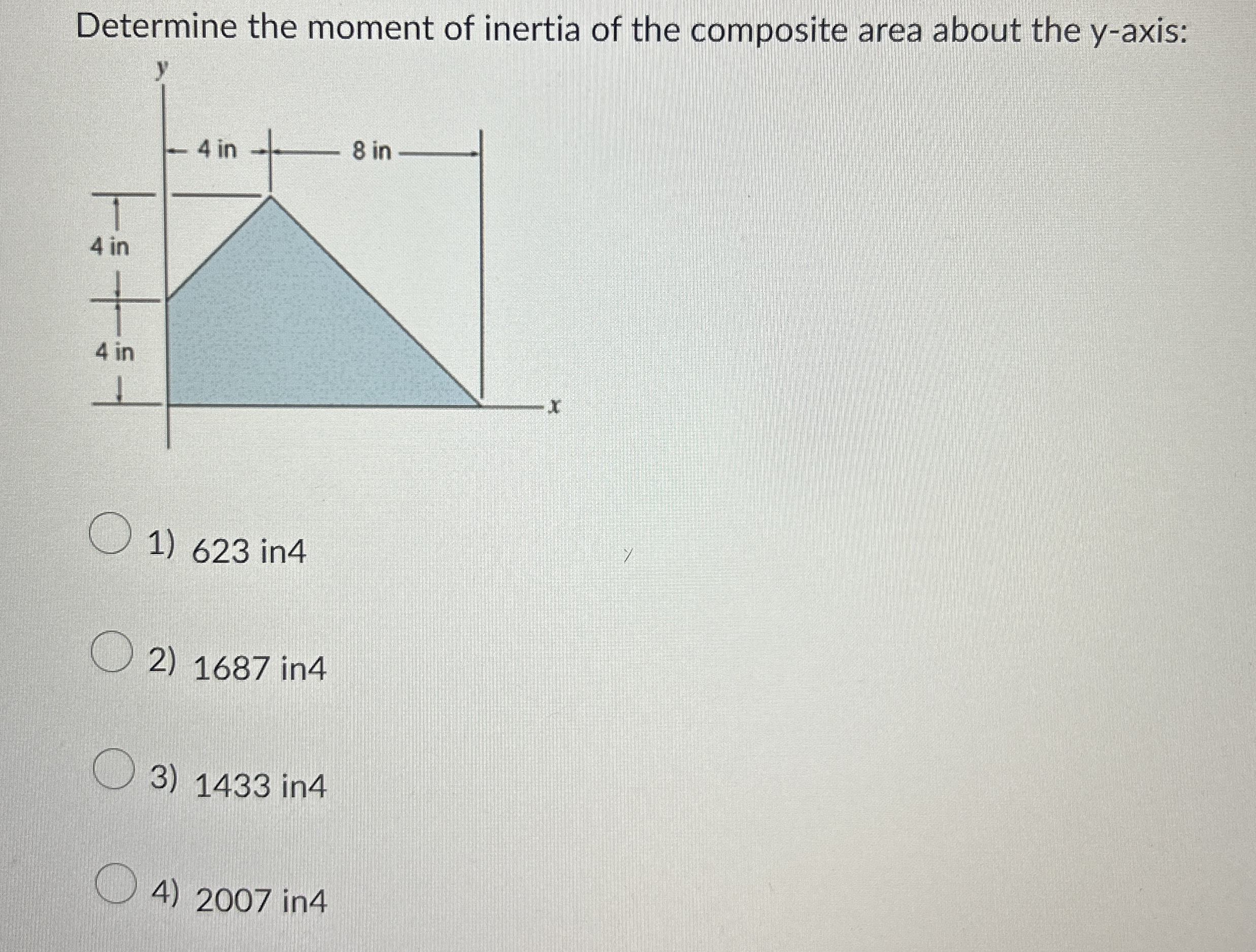 Determine the moment of inertia of the composite