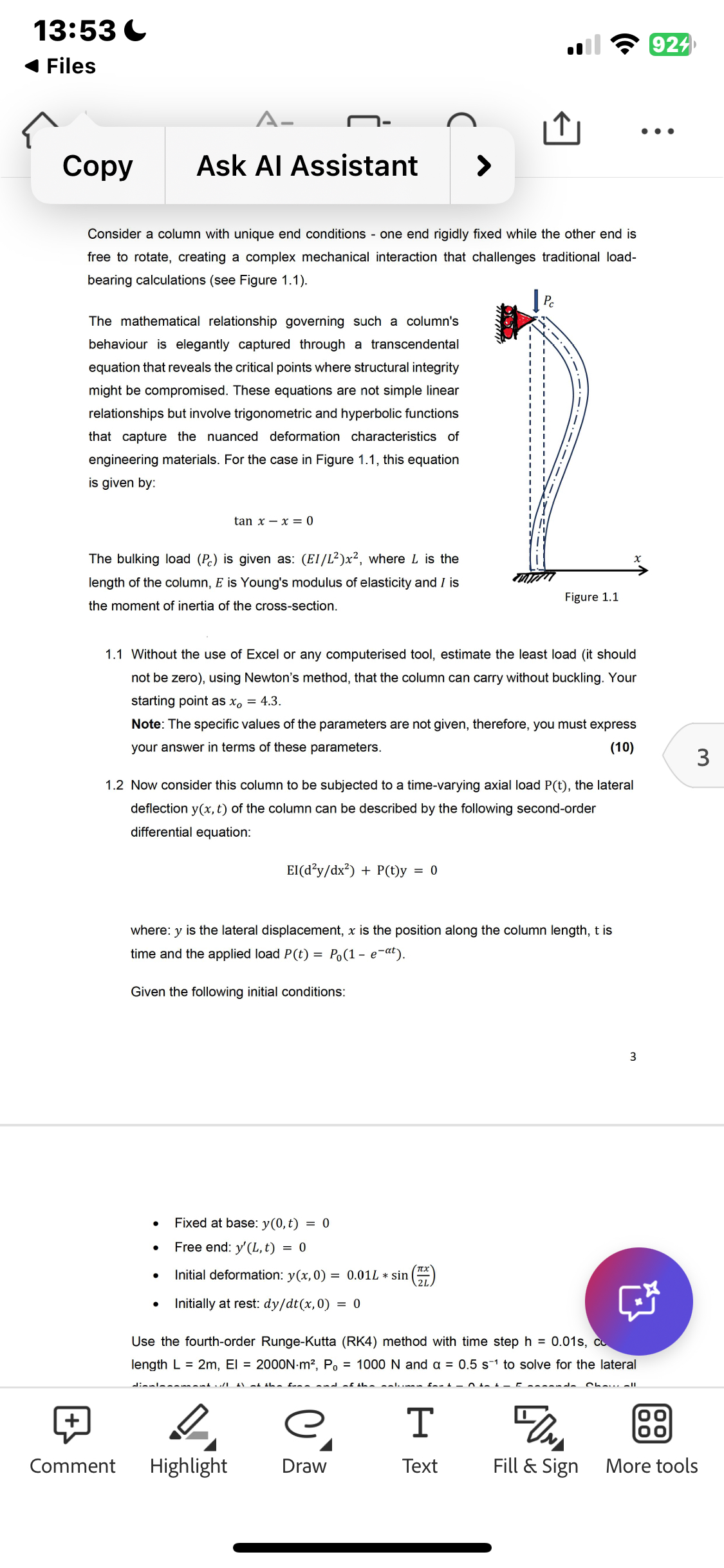 1 3 : 5 3 C * Files 0 2 4 Consider a column with