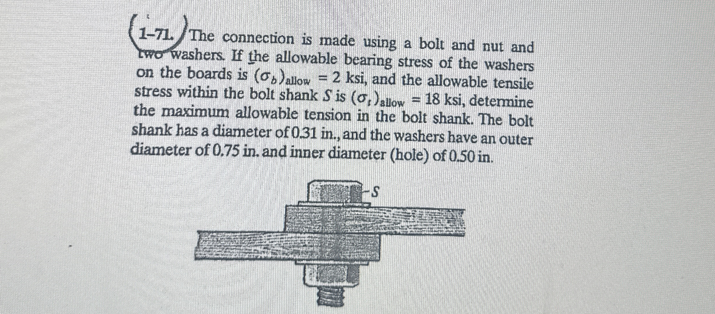 1 - 7 1 . The connection is made using a bolt and