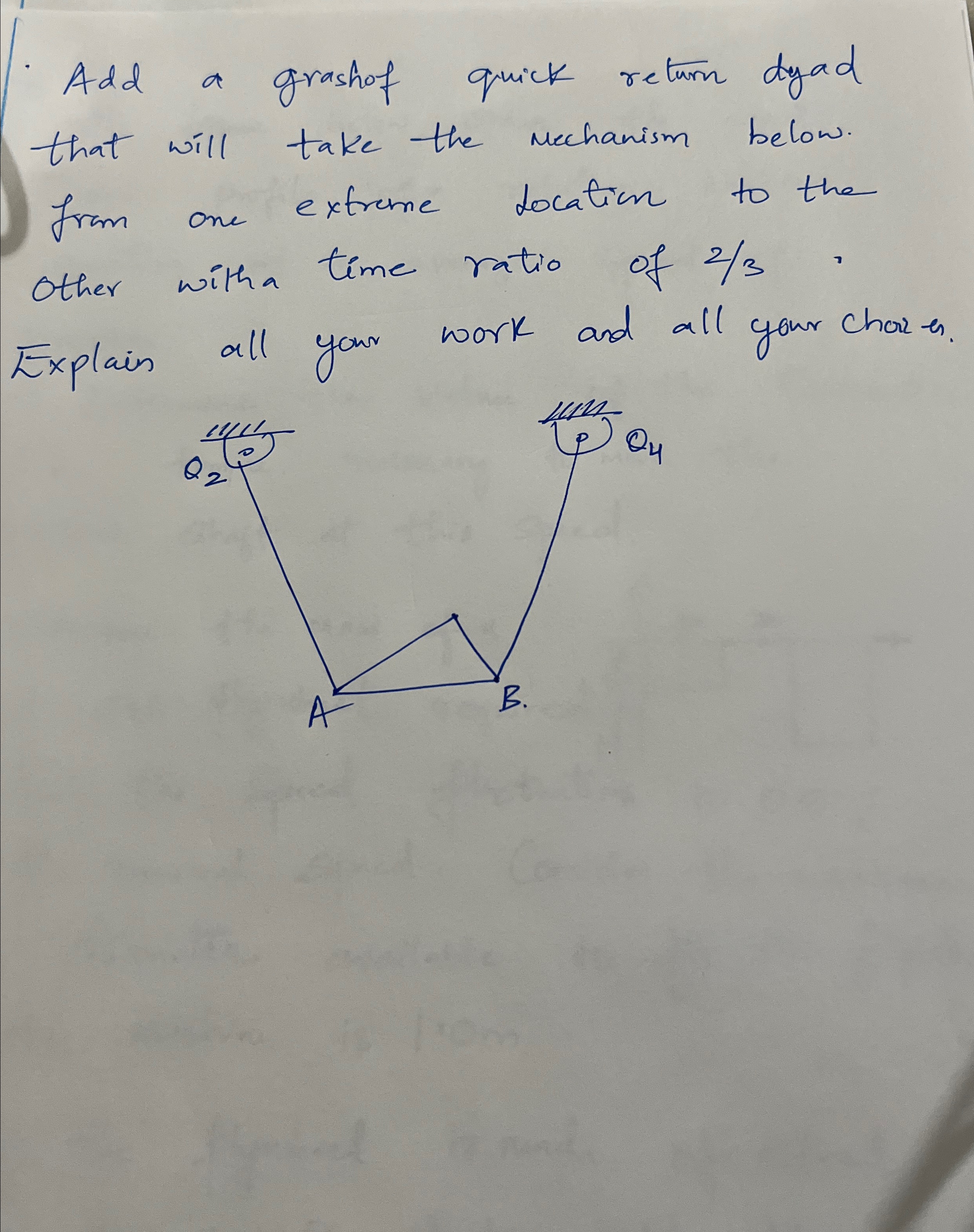 Add a Grashof quick return driver dyad that will