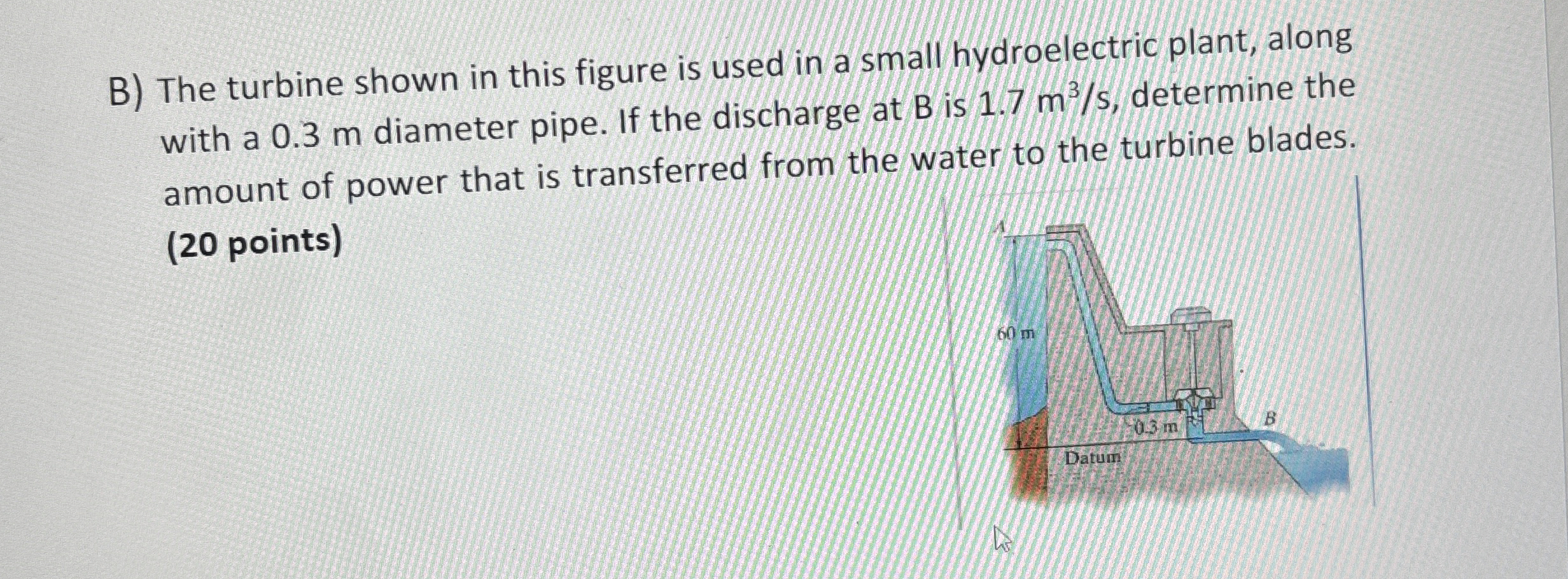 B ) The turbine shown in this figure is used in a