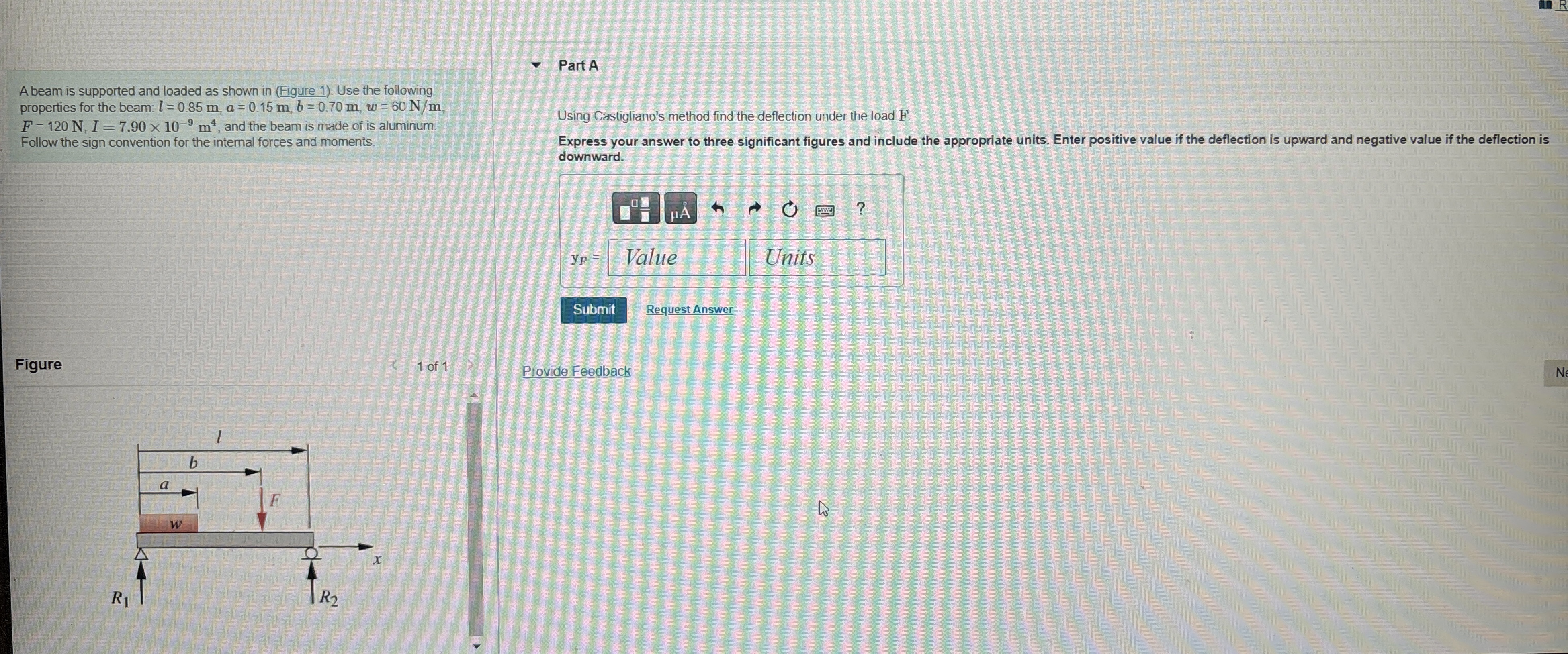 A beam is supported and loaded as shown in (