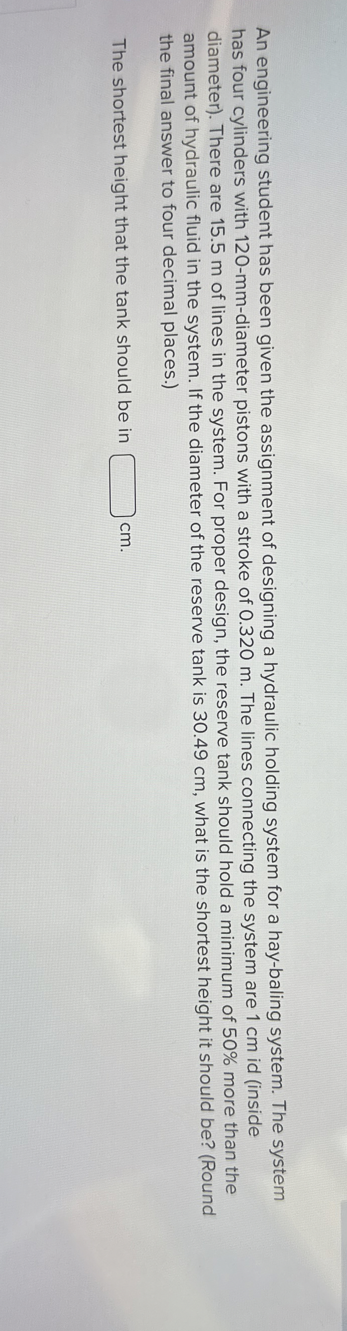 An engineering student has been given the