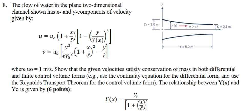 where uo = 1 m s . Show that the given velocities