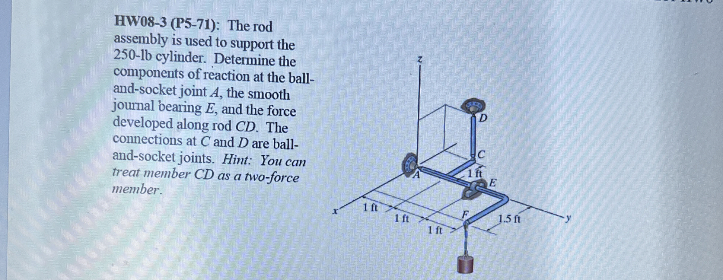 HW 0 8 - 3 ( P 5 - 7 1 ) : The rod assembly is