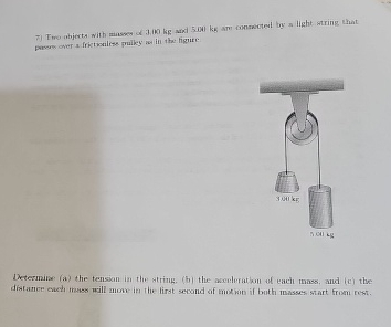 Decermine ( a ) the tension in the atring, ( b )