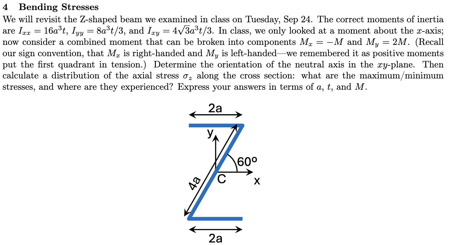 4 Bending Stresses We will revisit the Z - shaped