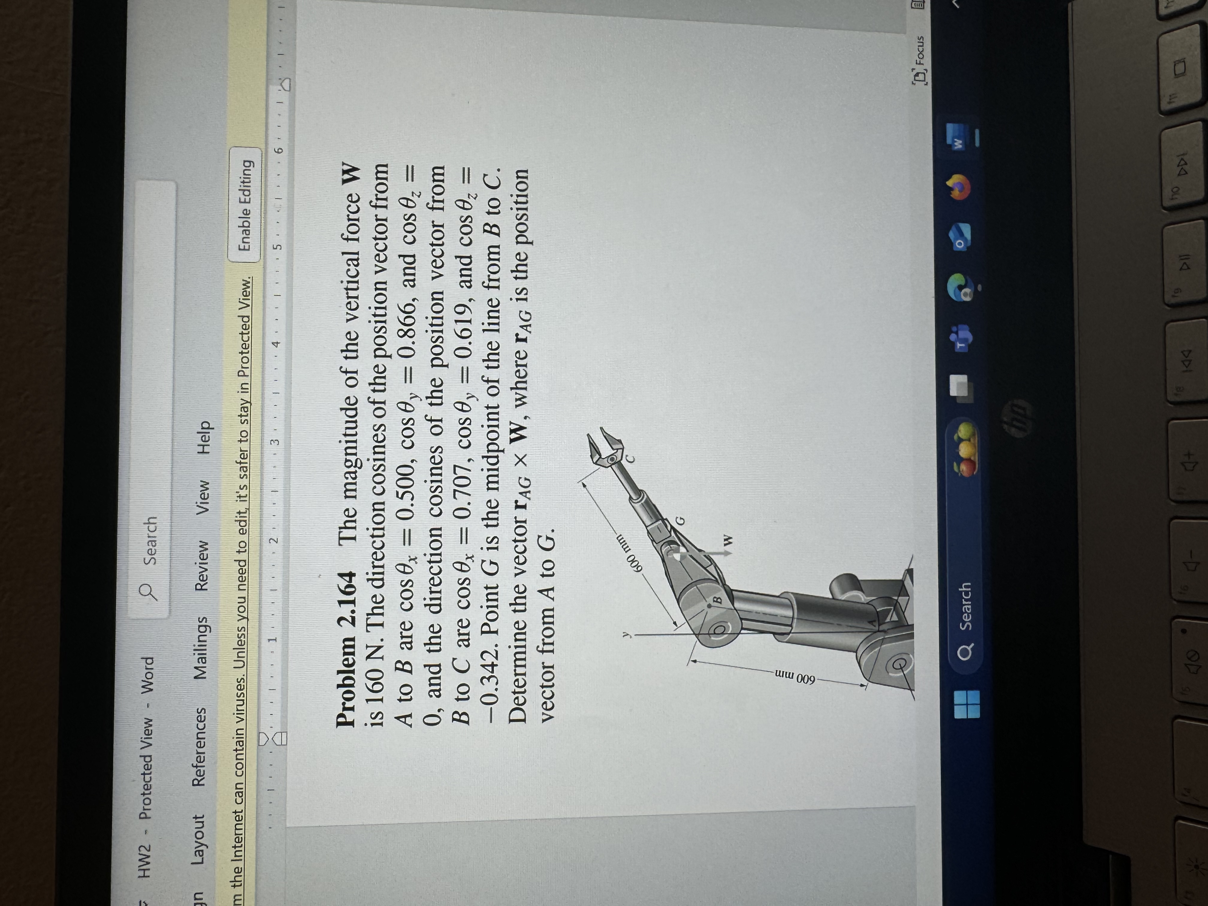 Problem 2 . 1 2 6 The two segments of the L -