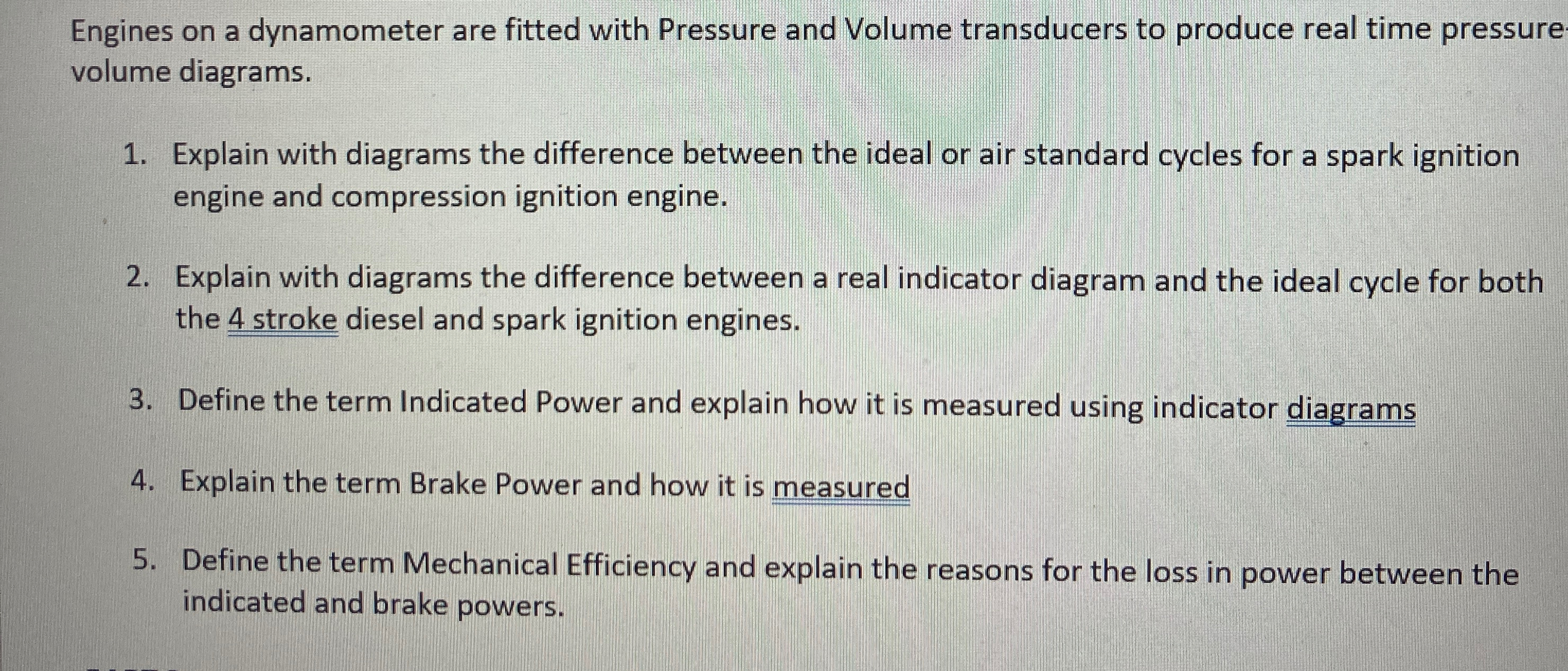 Engines on a dynamometer are fitted with Pressure