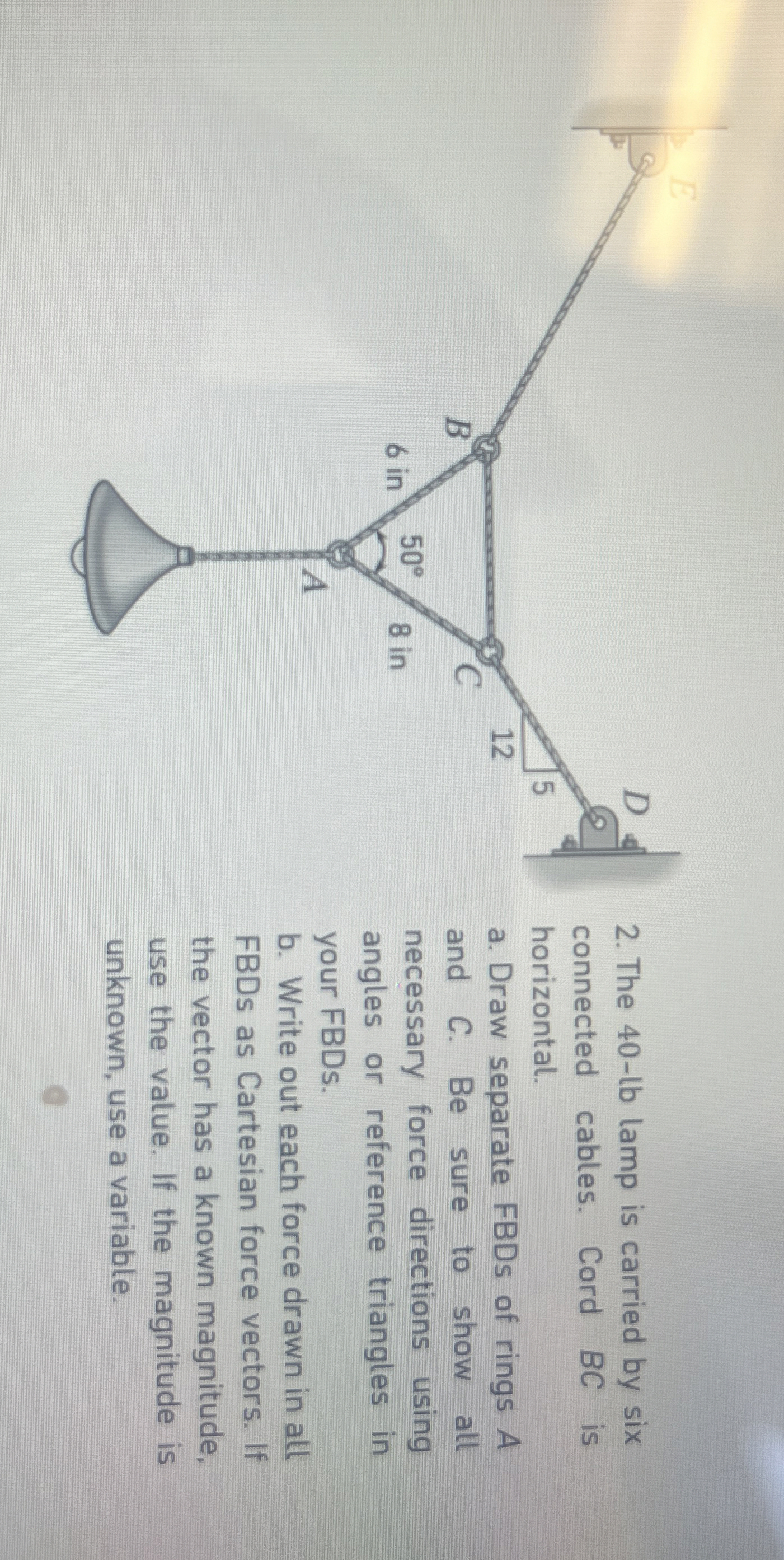 The 4 0 - lb lamp is carried by six connected