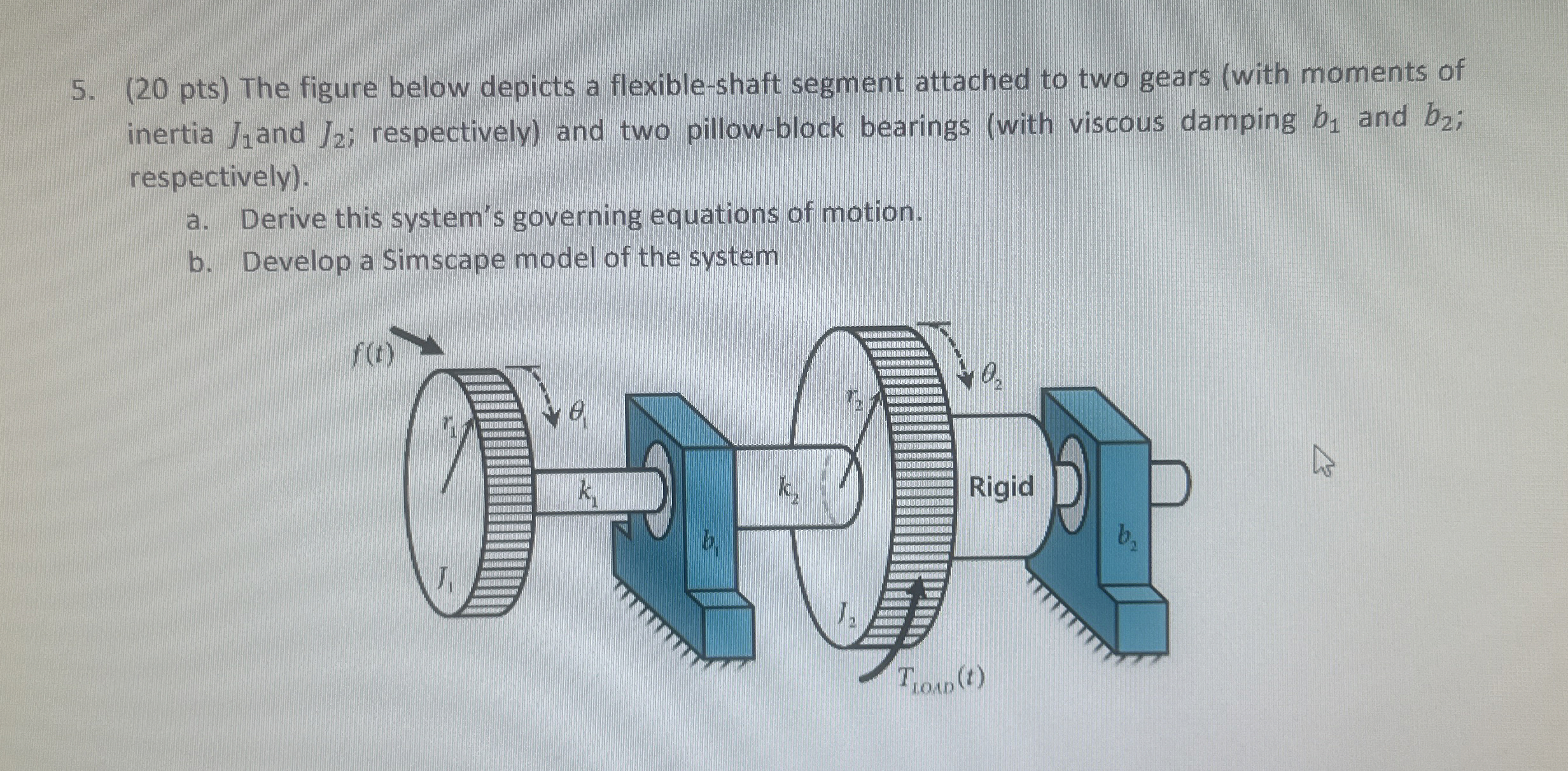 ( 2 0 pts ) The figure below depicts a flexible -