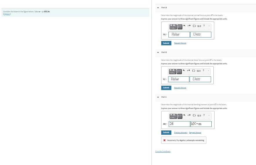 Comsiter the beamin the fgure below. Tabe wr - 4