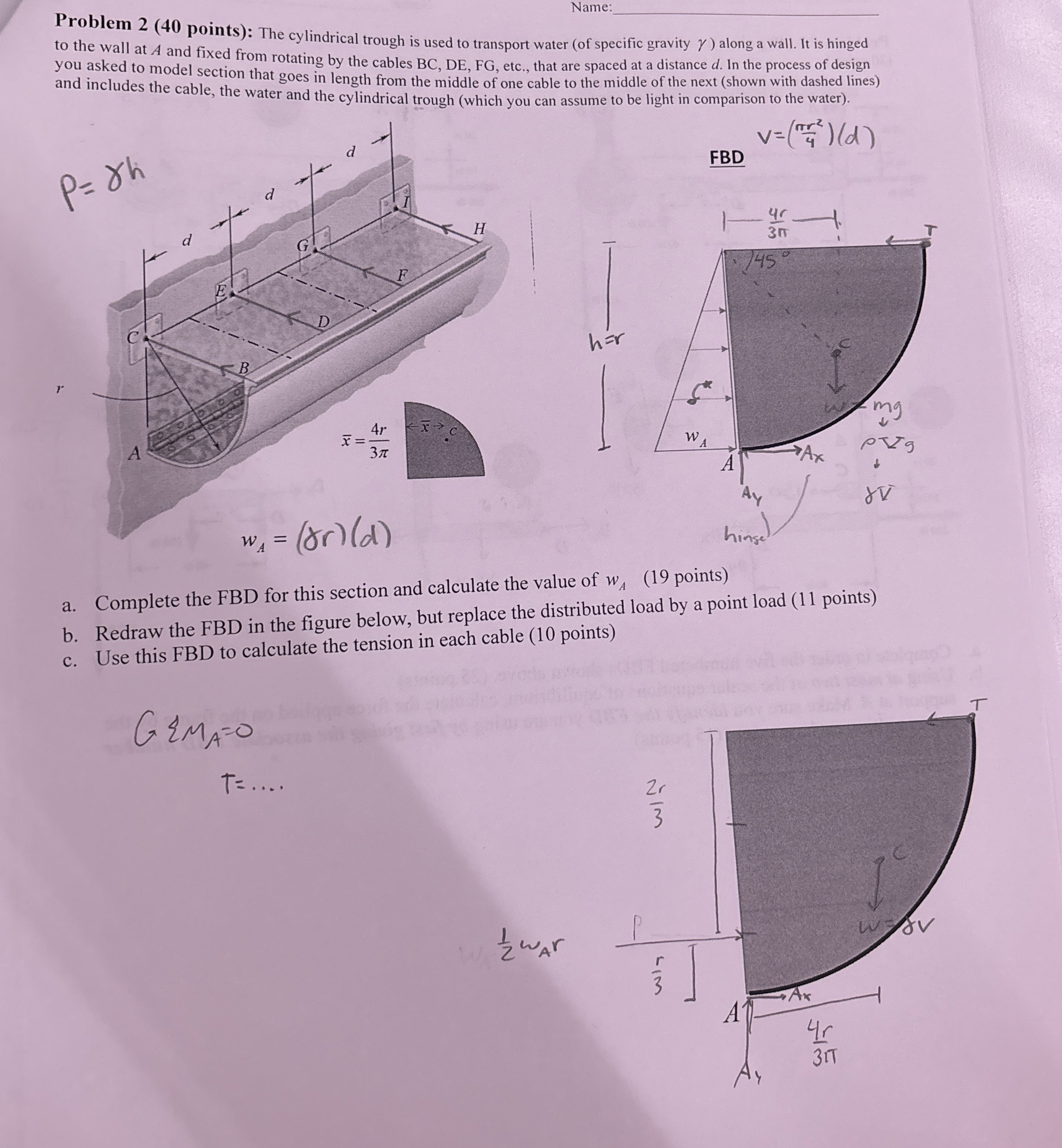 Please solve this whole problem Problem 2 ( 4 0