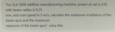 "For SLA 5 0 0 0 additive manufacturing machine,
