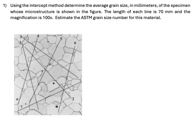 1 ) Using the intercept method determine the