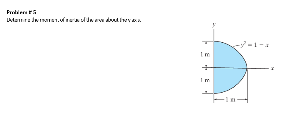 Problem \ # 5 Determine the moment of inertia of