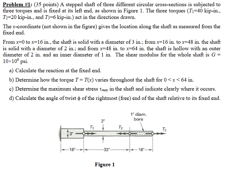 T _ ( 1 ) = 4 0 kip - in . , T _ ( 2 ) = 2 0 kip