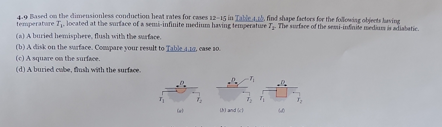 4 . 9 Based on the dimensionless conduction heat