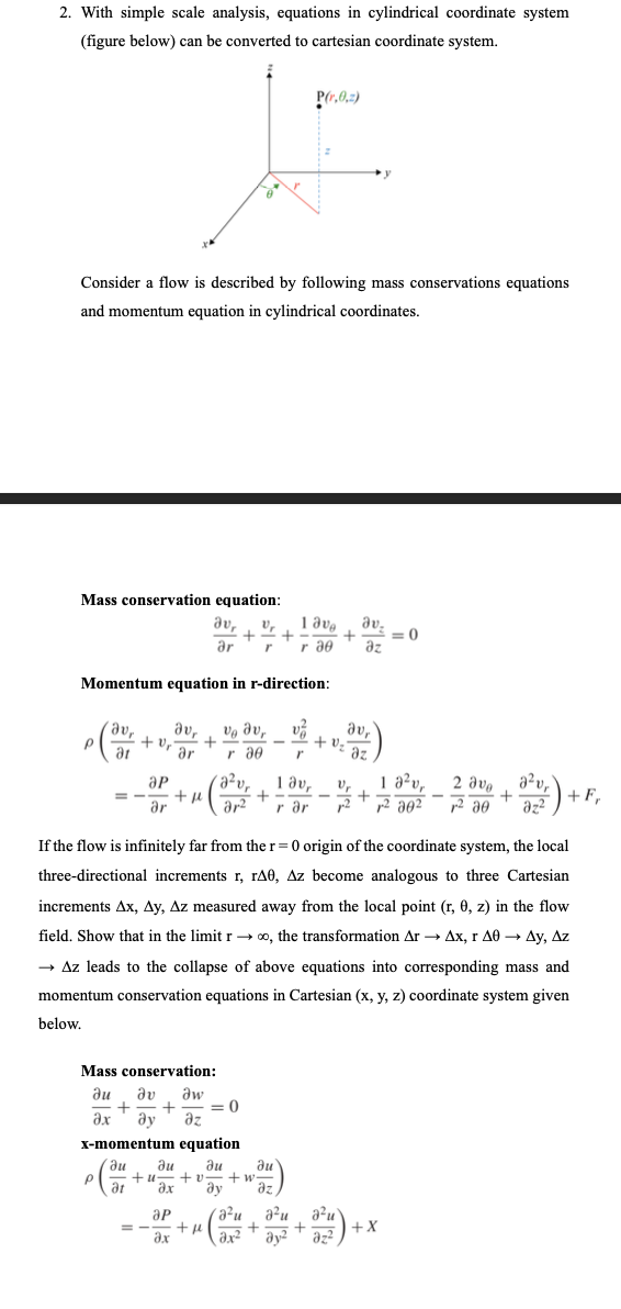 With simple scale analysis, equations in