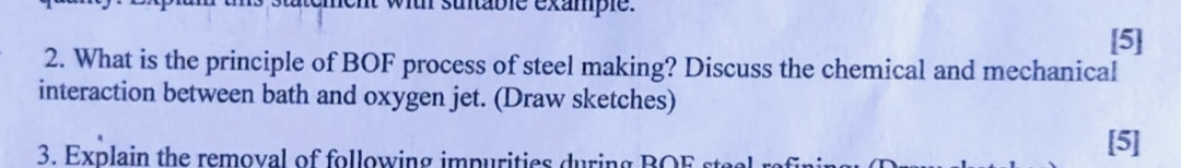 What is the principle of BOF process of steel