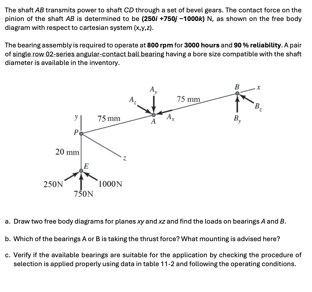 The shaft A B transmits power to shaft C D