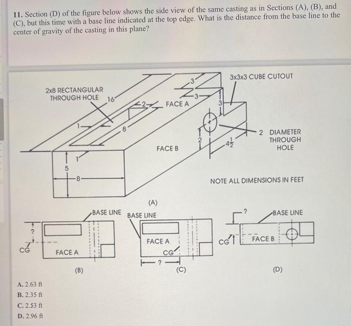Section ( D ) of the figure below shows the side