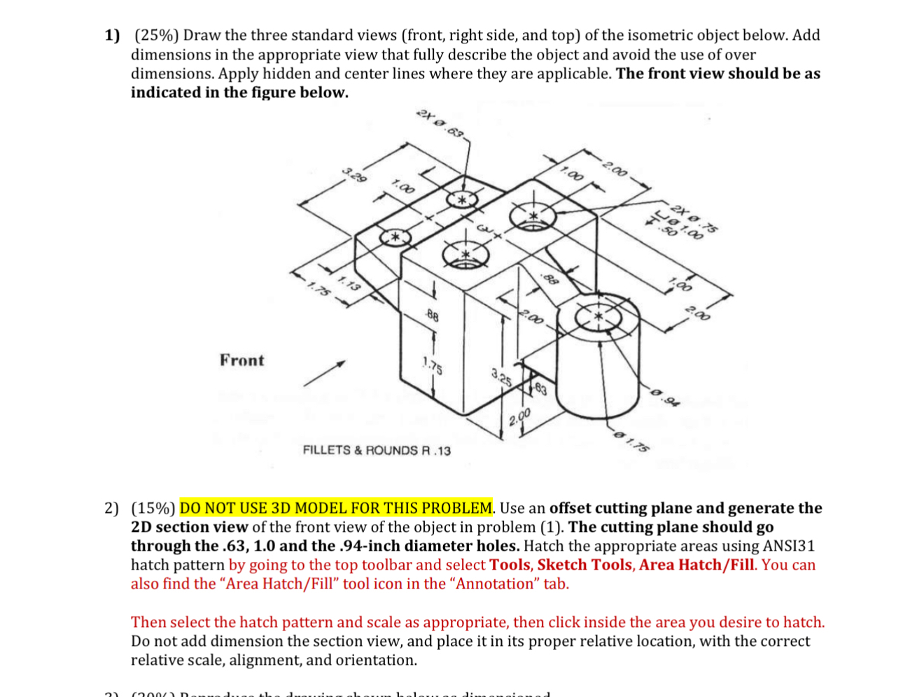 SOLVE NUMBER 2 , WILL UPVOTE ) % ) Draw the three